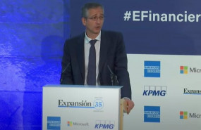 ep el gobernador del banco de espana pablo hernandez de cos durante el xii encuentro del sector