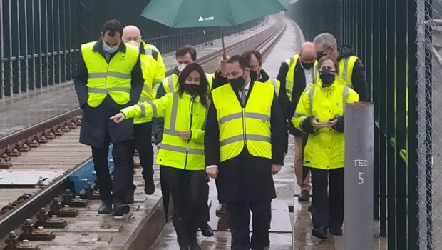 ep el ministro de transportes jose luis abalos visita las obras del ave a galicia en laza ourense