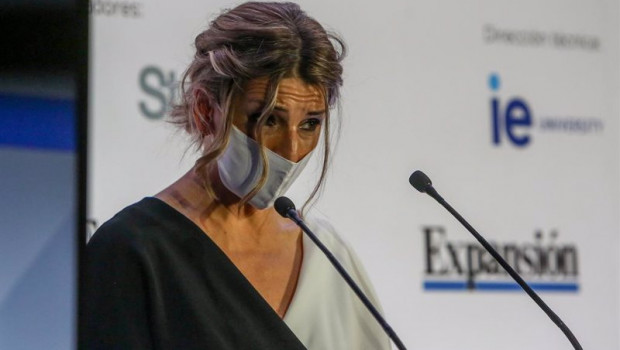 ep la ministra de trabajo y economia social yolanda diaz interviene durante el acto de clausura de
