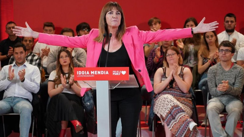 ep la secretaria general del pse-ee idoia mendia interviene en el acto en el que se le proclama como