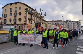 ep manifestacion de la plantilla de katoen natie el pasado 23 de diciembre en torrelavega