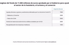 ep desglose del fondo de 11000 millones de euros aprobado por el gobierno de ayudas al sector de la
