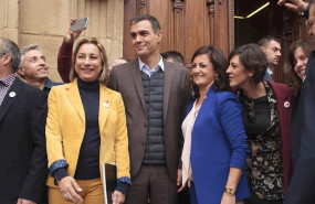ep el presidente del gobierno en funciones pedro sanchez la presidenta de la rioja concha andreu en