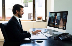 ep el presidente del pp pablo casado se reune por videoconferencia con el presidente de la ceoe