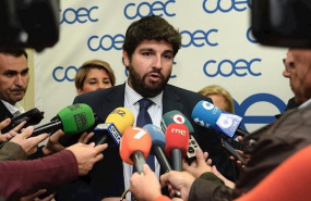 ep el presidente fernando lopez miras atendiendo a los medios en cartagena con motivo asambela de