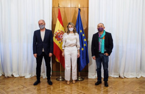 ep el secretario general del sindicato ccoo unai sordo la vicepresidenta segunda del gobierno y