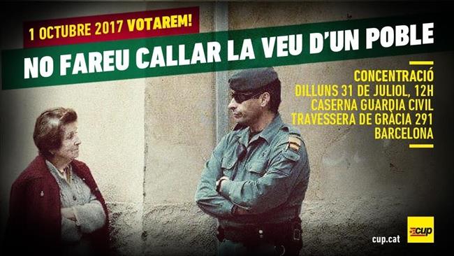 La CUP convoca una concentración contra citaciones de la Guardia Civil | CUP ep la cup convocaconcentracioncitacionesla guardia civil