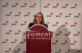 ep la ministra de economia y empresa en funciones nadia calvino durante su intervencion en la