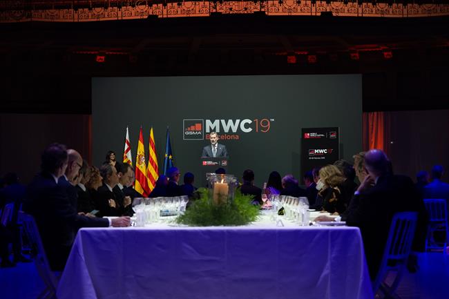 El Rey Felipe VI en su discurso de la cena oficial del MWC 2019. | EUROPA PRESS / DAVID ZORRAQUINO ep rey felipe visu discursola cena oficialmwc 2019