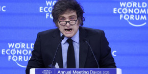 le president argentin javier milei au forum economique mondial de davose le 23 janvier 2025 