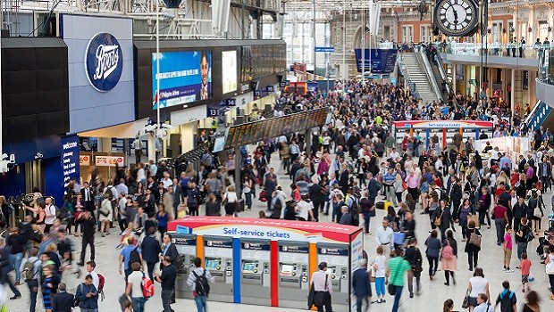 london waterloo station interior rush crowd london waterloo station interior rush crowd