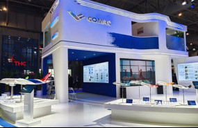 ep archivo   stand de comac en el salon de aeronautico dubai donde participa por primera vez