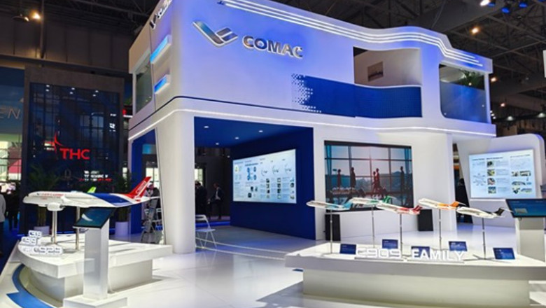 ep archivo   stand de comac en el salon de aeronautico dubai donde participa por primera vez