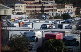 ep archivo   varios camiones a 27 de enero en la jonquera girona catalunya espana