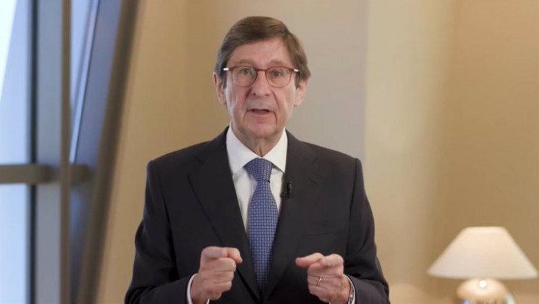 El presidente de CaixaBank, José Ignacio Goirigolzarri, en una imagen extraída del vídeo dirigido a los accionistas. | CAIXABANK ep el presidente de caixabank jose ignacio goirigolzarri en una imagen extraida del video dirigido a