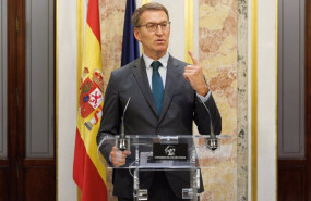 ep el presidente del pp alberto nunez feijoo durante una rueda de prensa tras una sesion plenaria en