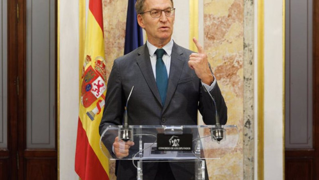 ep el presidente del pp alberto nunez feijoo durante una rueda de prensa tras una sesion plenaria en