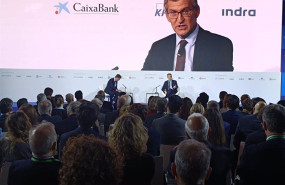 ep feijoo y guardiola en el dialogo de este jueves en la 39 reunio del cercle deconomia celebrado en