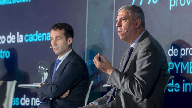 ep archivo   i d el presidente de indra angel escribano y el consejero delegado de indra group jose