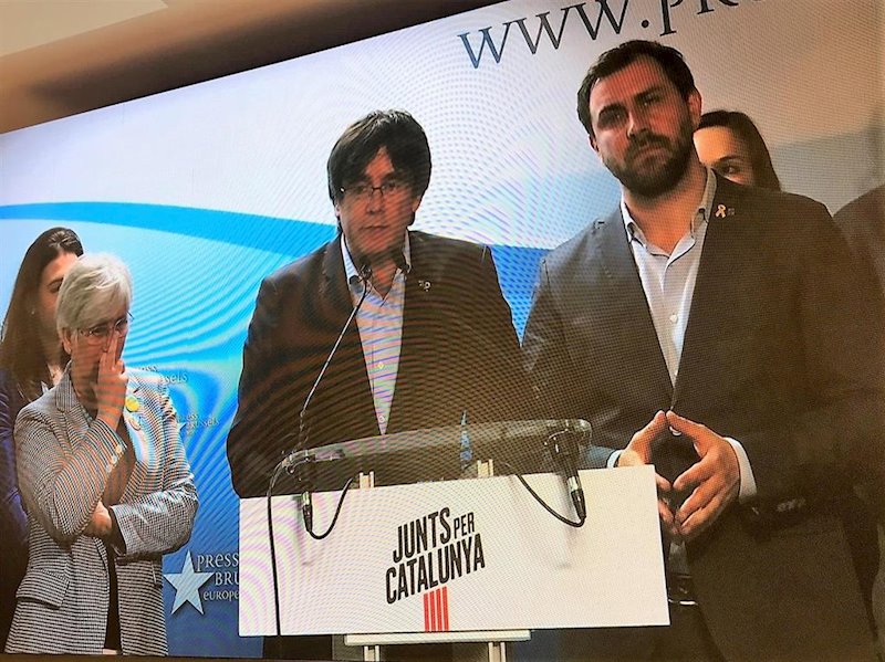 ep clara ponsati carles puigdemont i toni comin jxcat en videoconferncia