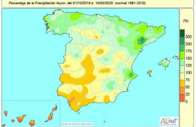 ep distribucion de las lluvias acumuladas en espana desde que comenzo el ano hidrologico el 1 de