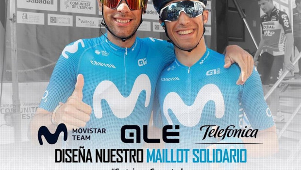 ep el movistar team regresara a la competicion con un maillot solidario disenado por un aficionado