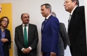 ep el presidente de aragon javier lamban durante la inauguracion del nuevo centro de salud de