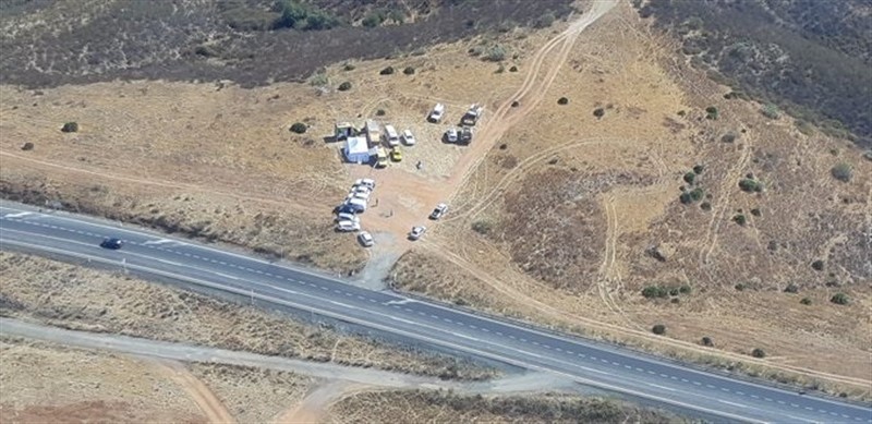 ep imagen del puesto de mando avanzado desplegado debido al incendio forestal en paterna del campo