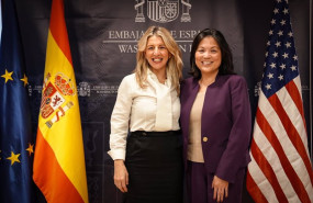 ep la ministra de trabajo y economia social yolanda diaz y la secretaria de trabajo de estados