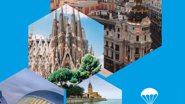 orange and white travel to spain instagram post