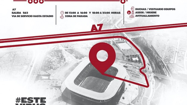 ep cartel del punto de paso y avituallamiento para transportistas