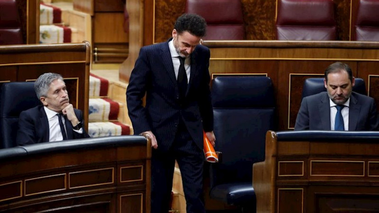 ep el portavoz adjunto de ciudadanos edmundo bal pasa ante los ministros jose luis abalos y fernando