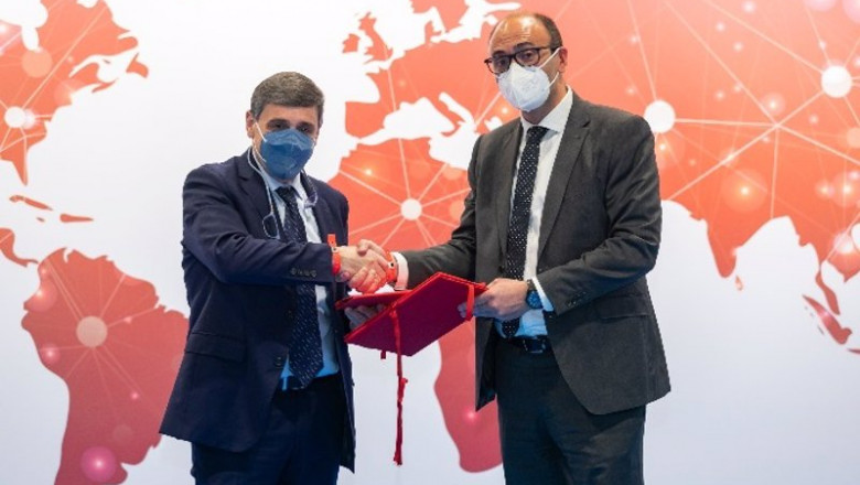 ep el presidente de segittur enrique martinez marin y el director general de une javier garcia diaz