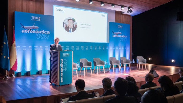 El presidente de TEDAE durante la jornada 'Aeronáutica 360: impulsando hoy la aviación del mañana' | TEDAE ep el presidente de tedae durante la jornada aeronautica 360 impulsando hoy la aviacion del manana