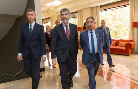 ep el presidente del supremo carlos lesmes con revilla y lopez del moral en el acto de apertura de