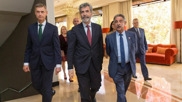 ep el presidente del supremo carlos lesmes con revilla y lopez del moral en el acto de apertura de