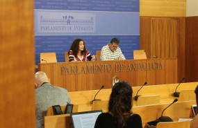 ep la portavoz del grupo parlamentario de adelante andalucia inmaculada nieto y el portavoz de la