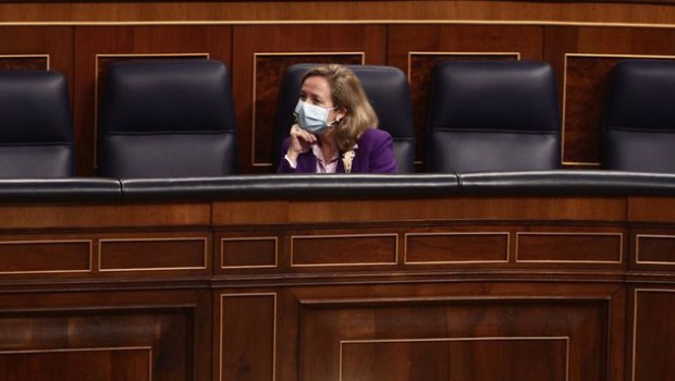 ep la vicepresidenta tercera del gobierno nadia calvino durante una sesion plenaria en el congreso