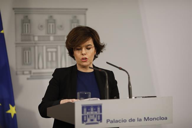 Rueda de prensa de Santamaría en Moncloa sobre Cataluña | EUROPA PRESS ep ruedaprensasantamariamoncloacataluna