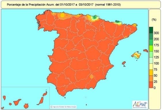 ep ano hidrologico 2017-2018 empiezaun 95 menoslluviaslo normal