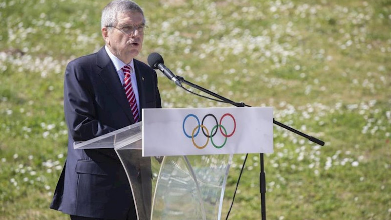 ep el presidente del coi thomas bach durante el discurso antes del encendido de la llama olimpica de ep el presidente del coi thomas bach durante el discurso antes del encendido de la llama olimpica de