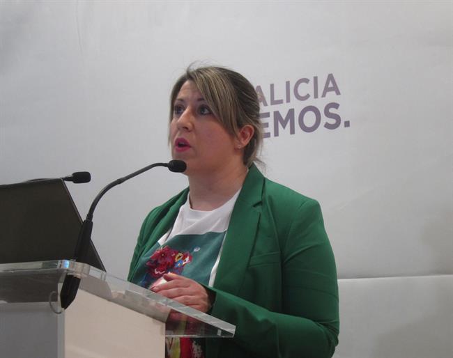 La secretaria xeral de Podemos Galicia, Carmen Santos, en rueda de prensa | EUROPA PRESS ep la secretaria xeralpodemos galicia carmen santos en ruedaprensa