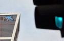 ep el logo de caixabank tras la sustitucion por el de bankia en las torres kio en madrid espana