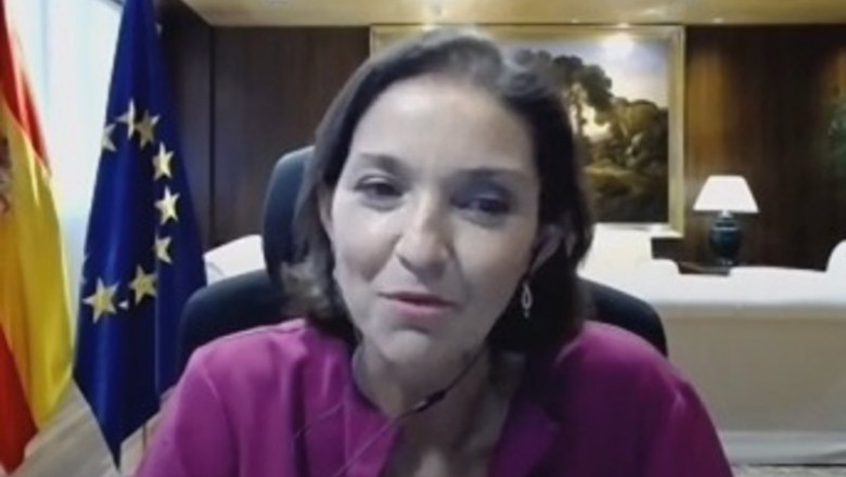 La ministra de Industria, Comercio y Turismo, Reyes Maroto, este viernes | CASA SEAT ep la ministra de industria comercio y turismo reyes maroto este viernes