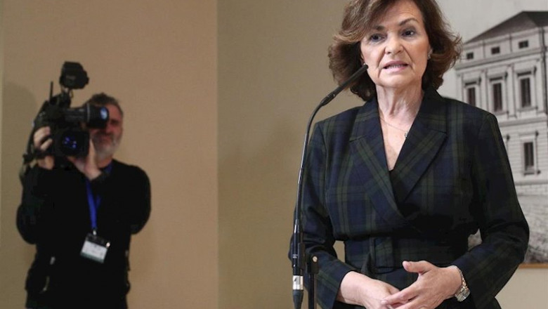 ep la vicepresidenta del gobierno en funciones carmen calvo ofrece una rueda de prensa en el