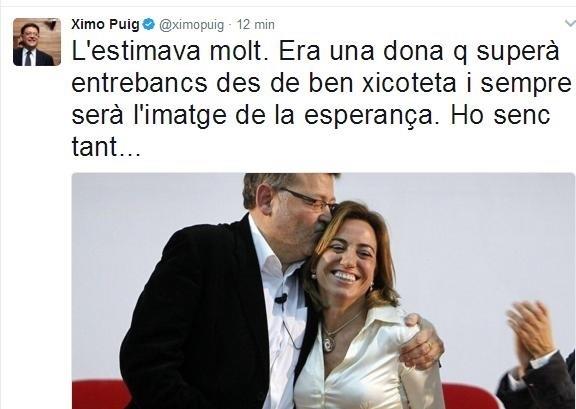 Ximo Puig lamenta el fallecimiento de Chacón | EUROPA PRESS ep ximo puig lamentafallecimientochacon