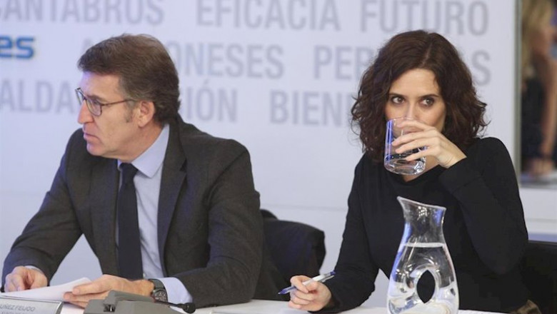 ep el presidente de la xunta de galicia alberto nunez feijoo y la presidenta de la comunidad de