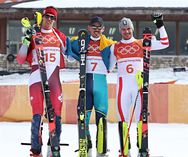 Myhrer, escoltado por Zenhaeusern y Matt | PYEONGCHANG 2018 ep myhrer escoltadozenhaeusernmatt