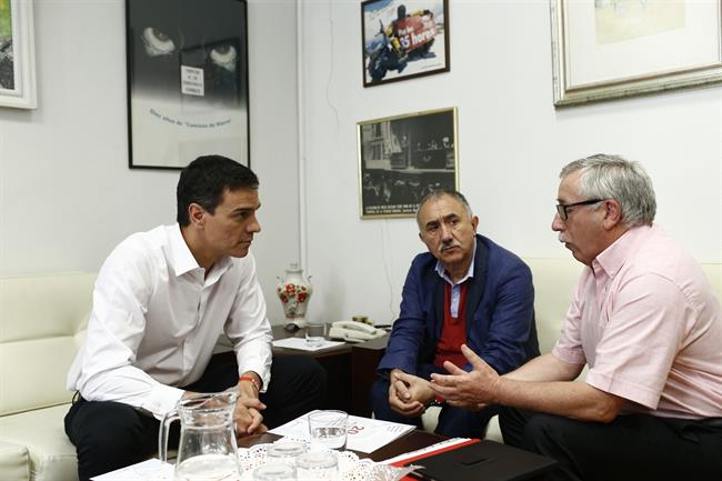 ep pedro sanchezreunepepe alvarez e ignacio fernandez toxo