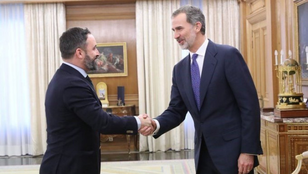 ep santiago abascal presidente de vox con el rey felipe vi